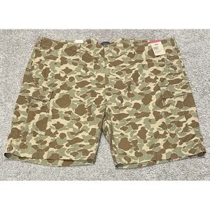 Levis Carrier Cargo Shorts Mens Sz 52 Brown Beige Duck Camo Print Cotton Ripstop